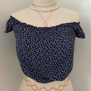 Off Shoulder Rare Floral Brandy Melville Top